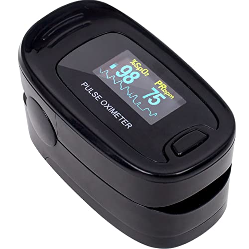 Contec Cms50Na Pulse Oximeter Fingertip Blood Oxygen Saturation Monitor Spo2 And Pr Value Waveform Blood Oxygen Neck/Wrist Corda, Black #TOP5