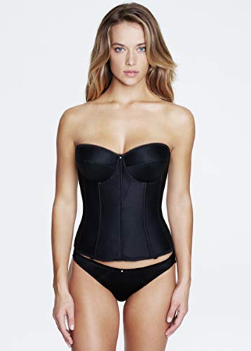 Dominique Juliette Longline Corset - Full Length Bridal Bra With Garters-Blk-34C Black #TOP1