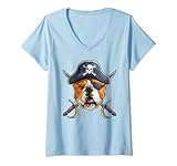 Photo Gallery donna pirata halloween bulldog crossbones maglietta con collo a v Photo Gallery donna pirata halloween bulldog crossbones maglietta con collo a v