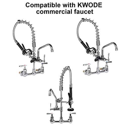 Kwode Pre-Rinse Spray Valve Replacement Head For Commercial Kitchen Faucet 1.42Gpm Commercial Sink Sprayer High Pressure Dishwasher Sprayer Nozzle With Hand Grip Assembly (Grey) #TOP7
