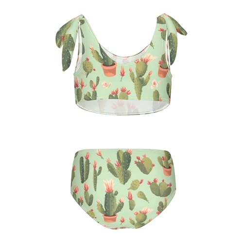 KLL Western Cactus Plant Plants Sage Girls' Two Piecing Bikini Sets Scoop Neck Bathing Suit Swimwear Adjustable Strap2