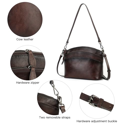 Image of Genuine Leather Purses for Women Vintage Crossbody Bags for Women Hand Bags Women's Shoulder Handbags | Genuine Leather