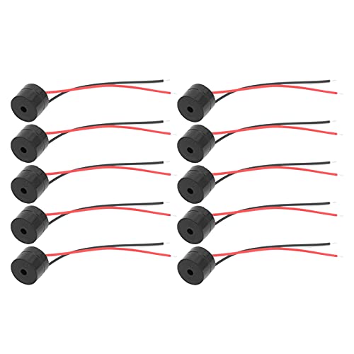 10Pcs Buzzer Alarm Active Piezo, YMD?12095 DC 3?24V Electronic Wired Connector Beeper Low Voltage Speaker Alarm for Motorcycles Steering