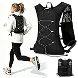 Laufweste Damen und Herren Ultraleicht 200g und Atmungsaktiv Reflektierender Trinkrucksack mit Handyhalterung,Laufrucksack für Wandern, Jogging, Fahrrad, Marathon