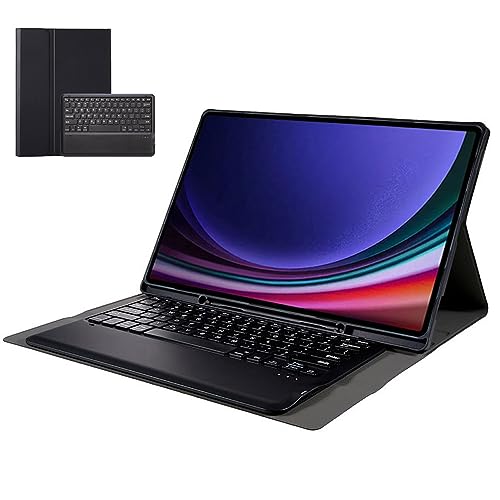 CHAINORA Tastaturhülle für Samsung Galaxy Tab S9 Ultra 2023, schlanke Folio-Abdeckung, abnehmbare Bluetooth-Tastatur mit Stifthalter, für S9 Ultra SM-X910/X916/X918 (schwarz) CHAINORA Tastaturhülle für Samsung Galaxy Tab S9 Ultra 2023, schlanke Folio-Abdeckung, abnehmbare Bluetooth-Tastatur mit Stifthalter, für S9 Ultra SM-X910/X916/X918 (schwarz)