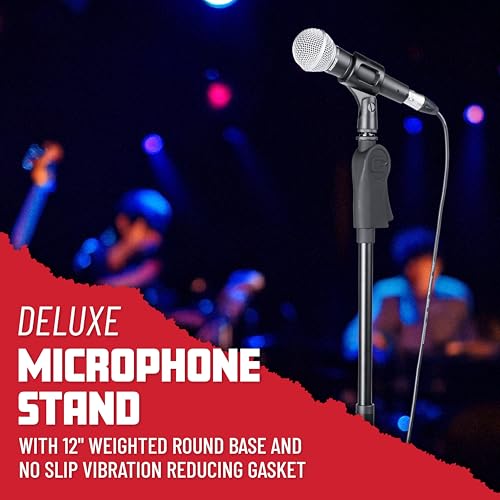 Image of Gator Frameworks Microphone Stand with 12 inch Weighted Base and Deluxe Soft Grip Squeeze Height Adjustment (GFW-MIC-1201)
