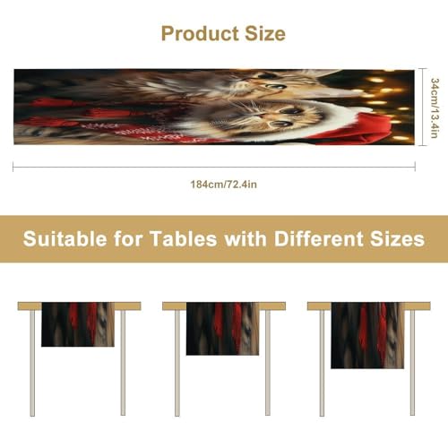 Chemin de table chat de Noël épais pour protéger et décorer votre table - 3