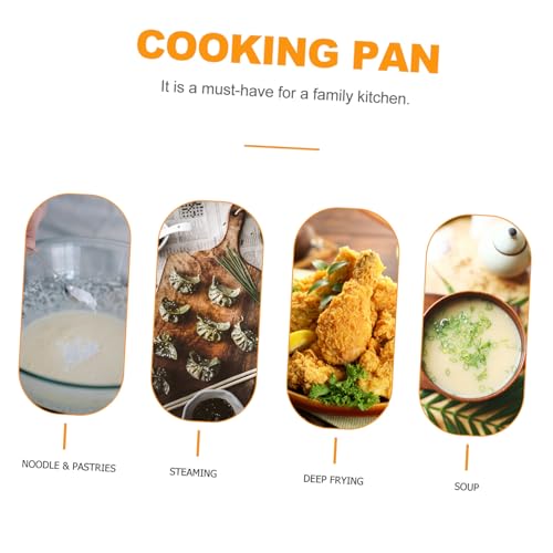 Wok de acero inoxidable con mango para cocina a gas miniatura 7