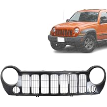 Front Grille Assembly w/o Fog Light Holes Compatible with Jeep Liberty 2005-2007 | DIRECT REPLACEMENT | Black Shell/Gray Insert | 5JJ85ZZZAF | CH1200290
