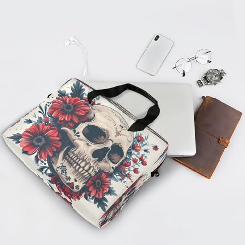 Maletín para portátil ALAZA Skull y Flores 15.7 pulgadas miniatura 7