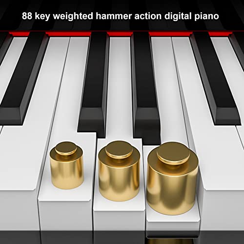 Piano numérique à 88 touches avec clavier à action pondérée et graduée avec support de meuble, banc USB/MIDI Home Piano électrique for débutant et professionnel (Color : White) - Les Beatles, Paul McCartney, John Lennon, RIngo Starr, George Harrison Piano numérique à 88 touches avec clavier à action pondérée et graduée avec support de meuble, banc USB/MIDI Home Piano électrique for débutant et professionnel (Color : White) – Image 3