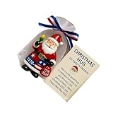 Qcbuegof Colgante transparente de Papá Noel con abrazos, decoración navideña eficiente para ventanas, chimeneas, chimeneas, chimeneas, exhibición, decoraciones colgantes inastillables