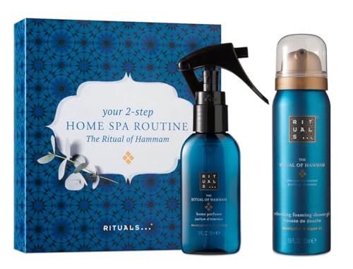 Rituals of Hammam Home Spa Routine Gel douche en 2 étapes 50 ml Parfum d'intérieur 50 ml Coffret cadeau