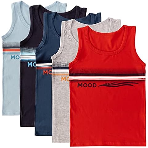 LOREZA ® 5 Camisetas de niño sin Mangas de algodón Cover