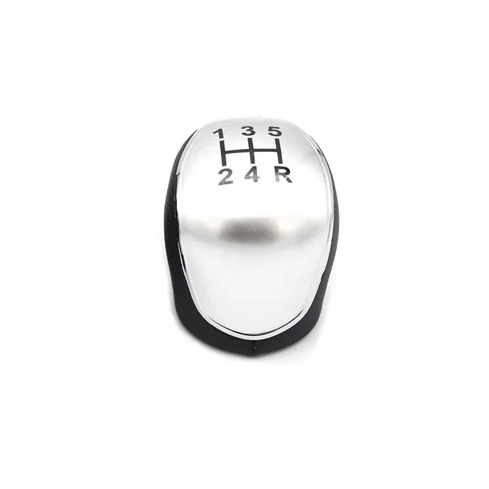 Qwqaab 5 Speed Silver Knob Manual Gear Knob For Mondeo 4 Mk4 Iv 2007-2014 Manual Gear Shift Knob Pu Gaiter Boot Cover Collar Interior Shifter(5 Speed Silver Knob)