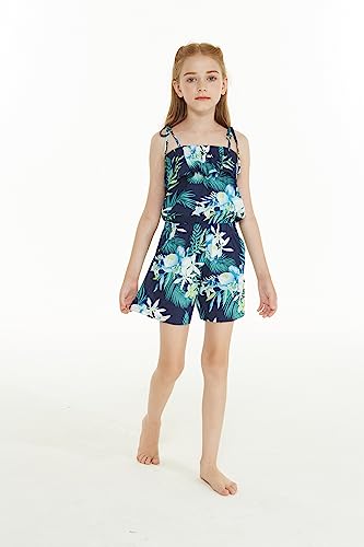 Image of Family Matching Hawaiian Clothes, Orchid Breeze Navy | Lightweight 100% rayon • Family matching outfits • Beach vacations • Luaus • Cruises • Family photos
