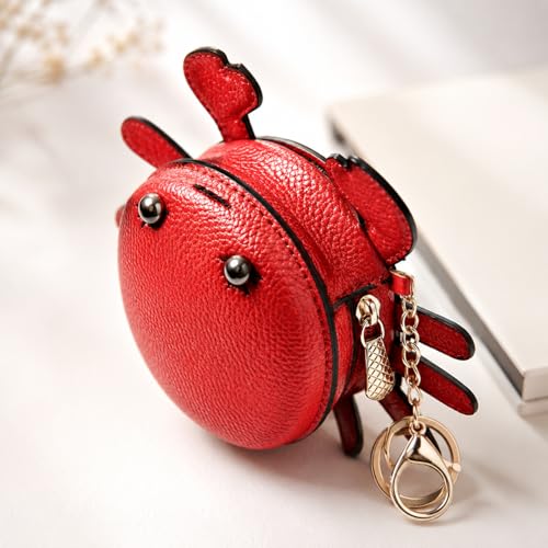 Image of QZUnique Women's PU Leather Crab Shape Pendant Purse Mini Bag Key Chain