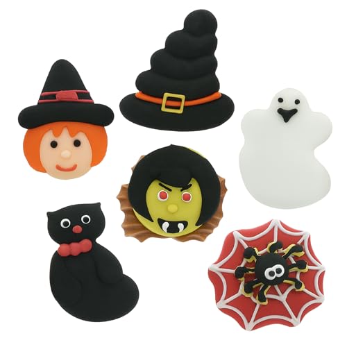 Halloween Edible Spooky Decorations – 48 Royal Icing Toppers for