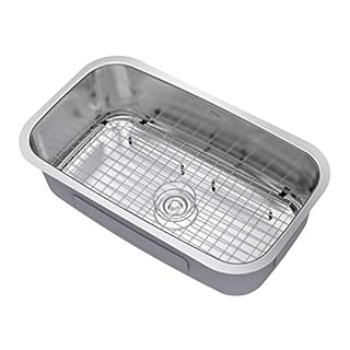 Kraus 31 1/2 Inch Stainless Steel Kitchen Sink, Durable 18 Gauge Single Bowl Kitchen Sinks Undermount, KBU14