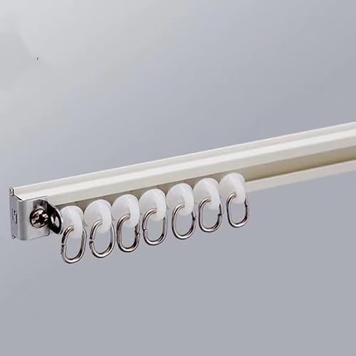 カーテン天井トラック自己接着剤 カーテンレール アルミ 天井付け 正面付け 兼用 ネジくぎ不要!取付簡単出窓 間仕切り シングル 曲がる カーテンレール柔軟に曲がる天井カーテンレール(B,2.0m)