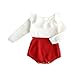 Produktbild BeautyTop Kleinkind Neugeborenen Mädchen Baby Gestrickten Pullover Winter Warme Prinzessin Strampler Overall Kleidung Outfit (Rot, 70/3-6 Monate)