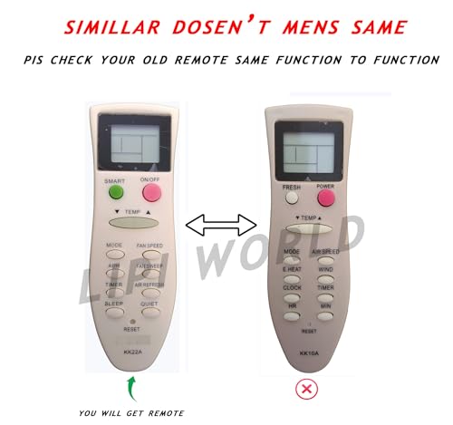 Image of LipiWorld 43 AC Remote Control (KK22A) (Old Remote Exactly Same Remote Will Only Work) Compatible for VOLTAS AC Remote