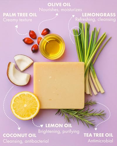 Candida Freedom Massey's CF 100% Natural Probiotic Soap Bar - Elevate Your Skincare Routine with Potent Tea Tree and Refreshing Lemon Essence - Pure Citrus Bliss 4oz
