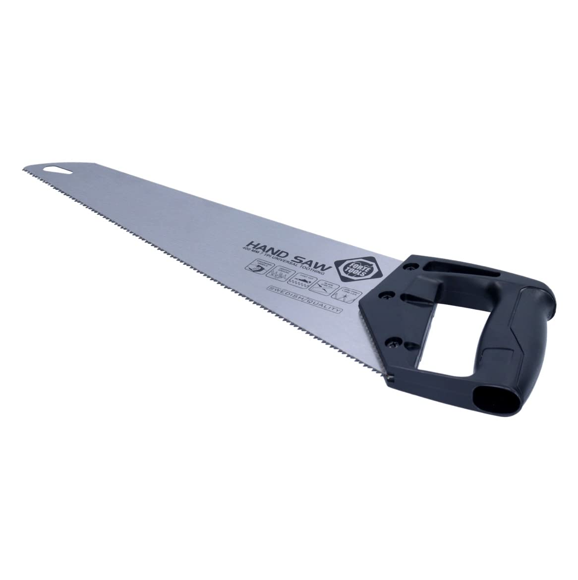 Sierra de zorro de 40 cm, 7 TPI Premium, sierra clásica con mango de goma ergonómico, sierra para madera, plástico, etc., con dentado universal fabricado en Sweden (000051083436)