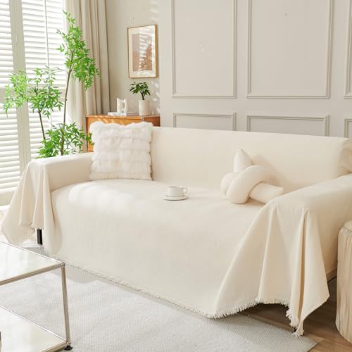 DREAMINGO Sofa Covers Washable Thick Chenille Couch Cover for 3 Cushion Couch Sofa Multi-Use Couch Cover Blanket Modern Pet Furniture Protector Sectional Couch Slipcover 91