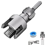 4-in-1 Water Pipe Wrench - Universal Pipe Opener for PVC Pipes, Internal & External Threading Tool for 1/2" & 3/4" Pipes, Drill-Driven Plumbing Repair Set (1/2")