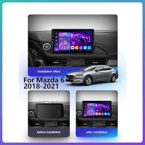 Autoradio CarPlay sans Fil Mazda 6 Écran Tactile Android 14