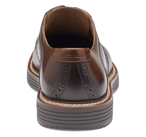 Johnston & Murphy Men's Hodges Saddle Lace-Up Oxford, Tan/Mahogany Full Grain, 8.5 M3