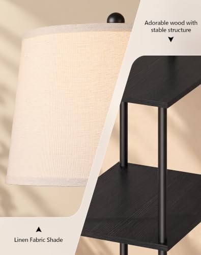 Swing Arm Floor Lamp with Table for Living Room Nightstand Storage - Image 2