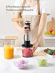 Reemix Immersion Blender Handheld, 5-in-1 Set de mélangeur à main électrique avec arbre de mélange en acier inoxydable, fouet, lait frère, coupe et bécher, mélangeur de bâton pour soupe, smoothies, sauces, aliments pour bébés
