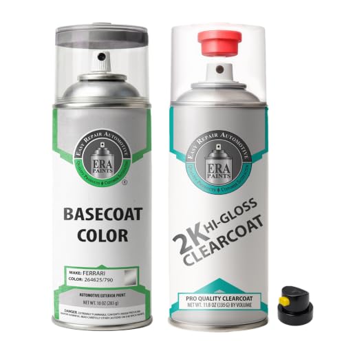 ERA Paints - 264625/790 - Grigio Ferro Metallic for FERRARI Exact OEM Color Match Automotive Touch Up Paint for Cars - Spray Paint with Premium Spray Nozzle - 2K Essential Kit - Made in USA