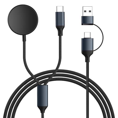 USB C Ladekabel für Samsung Galaxy Ladegerät - 2 in 2 Nylon Kabel Ladestation für samsung galaxy Watch 8/7/6/5/4/3 Serie Typ C Schnellladekabel für Samsung Galaxy S25 S24 S23 S22 S21 S20 S10 Note 20