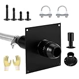 Tshiwort Generator Exhaust Extension Silencer Kit, Stainless Steel Universal Generator Muffler with Insulated Through-Wall Mounting Plate Efficient 60% Noise Reduction Safe Exhaust