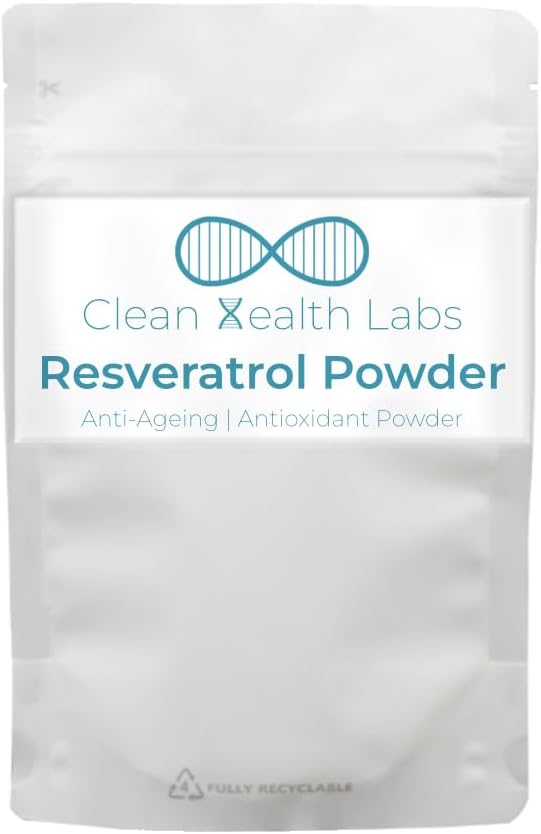 100% Resveratrol Powder for Health & Longevity, Antioxidant, Anti-Inflammatory, Joint Relief, Blood Pressure & Sugar Control, Metabolism Boost, Memory Support (50g)