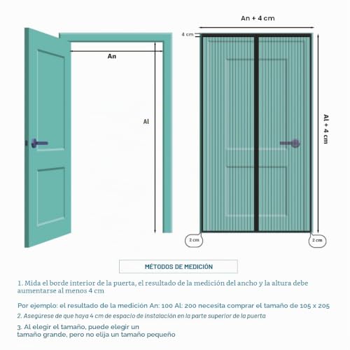 Miniatura 2 de Cortina Mosquitera Magnética para Puertas, Versión Actualizada 80x205 cm Puerta de Malla Magnética, Negro Cortinas para Puertas Exteriores, Fácil de Instalar y Lejos de Los Mosquitos