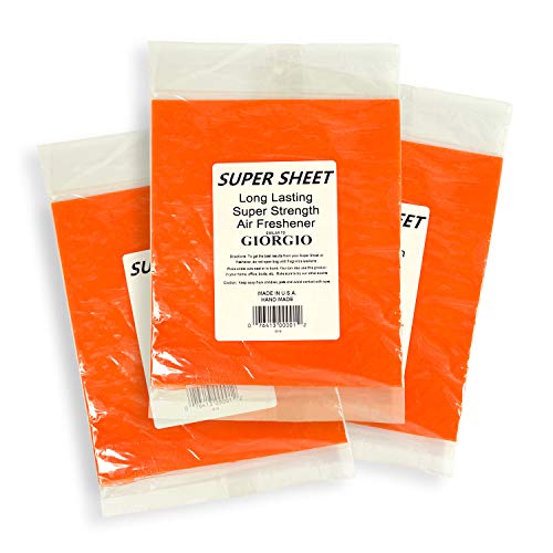 Image of Super Sheet Large (8 inchx7 inch) Under Seat Car Air Freshener, 3-PACK (Giorgio)