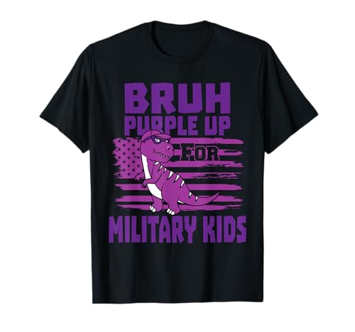 Bruh Purple Up For Military Kids Militar Niño Mes Divertido Camiseta