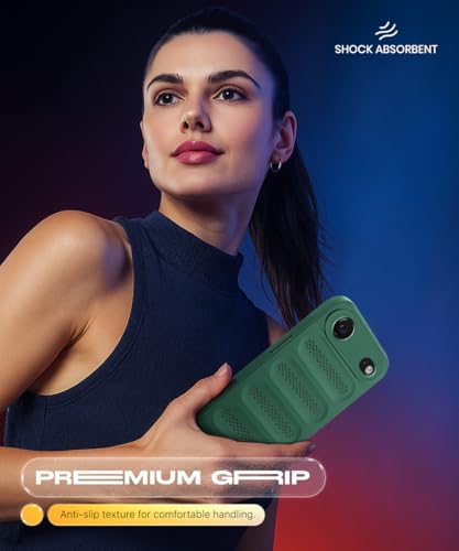 Image of WOW IMAGINE Ultimate Silicone Back Cover Case for iPhone 17 Air | Heat Dissipation Thin Soft TPU | 360 Camera Protection | Breathable Cooling Holes - Forest Green