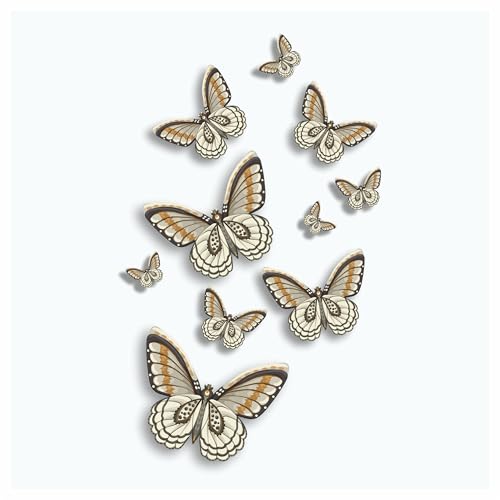 Cream Butterfly Stickers, Hardwearing Waterproof 0% Transparency Decals, DIY Peel & Stick Perfect to Cover Marks, Wall Decor, Weatherproof for Cars & Other Home Projects. LaoGraphics® (10 Cream, A5)