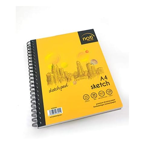 Noti Sketch Pad A4 Wirebound 100 Pages (50 Sheets) 170gsm Smooth Cartridge Paper Cover