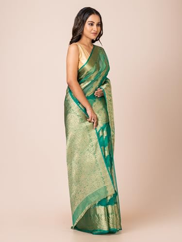 KK KAVVYA CRSK green light weight silk saree in organza silk – image 4