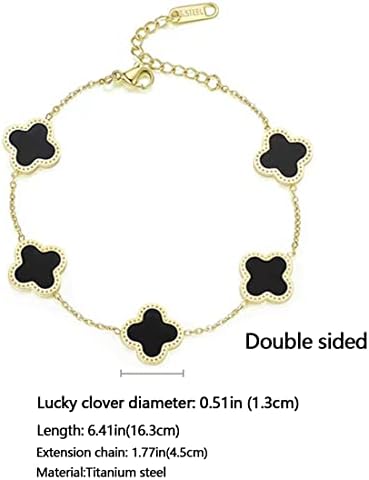 Bracelets Fashion for Women Girls Adjustable Bracelet Cute Plated 18K Gold Lucky Clover Bracelets Womens Girls Mother's Day Gift Jewelry 2 Bracelets Fashion for Women Girls Adjustable Bracelet Cute Plated 18K Gold Lucky Clover Bracelets Womens Girls Mother's Day Gift Jewelry