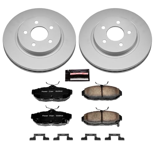 Image of PowerStop Rear Brake Kit for Ford Mustang 2011-14 - Fully-Coated Disc Rotors with Z17 Ceramic Brake Pads Replacement, CRK4749