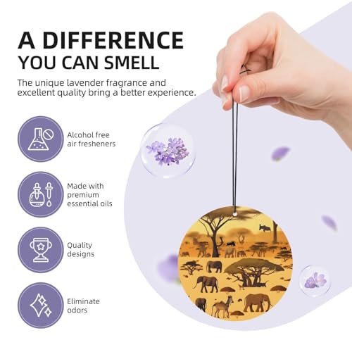 Hojas aromáticas para auto con diseño de animales de sabana miniatura 5