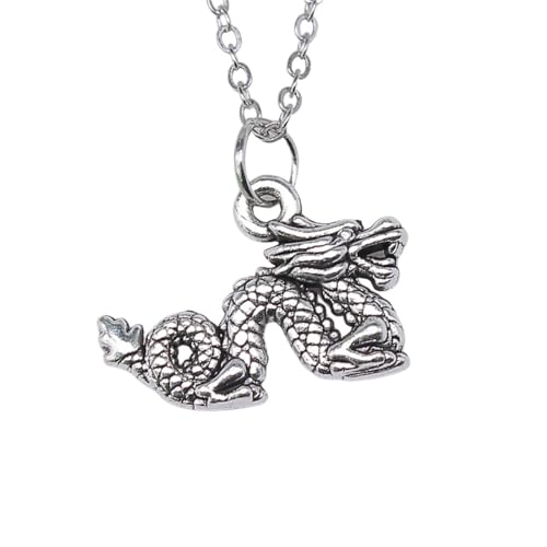 Collier ras du cou dragon argenté, le cadeau classique pour femme et fille
