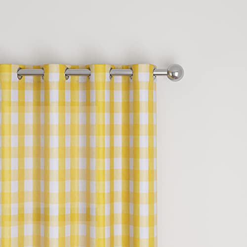 Natus Weaver Buffalo Check Curtains 84 Inch Length Kitchen Living Room Bedroom Yellow And White Gingham Plaid Window Curtain Panels Basement Drapes 2 Panels Grommet Top Window Treatment Set #TOP3